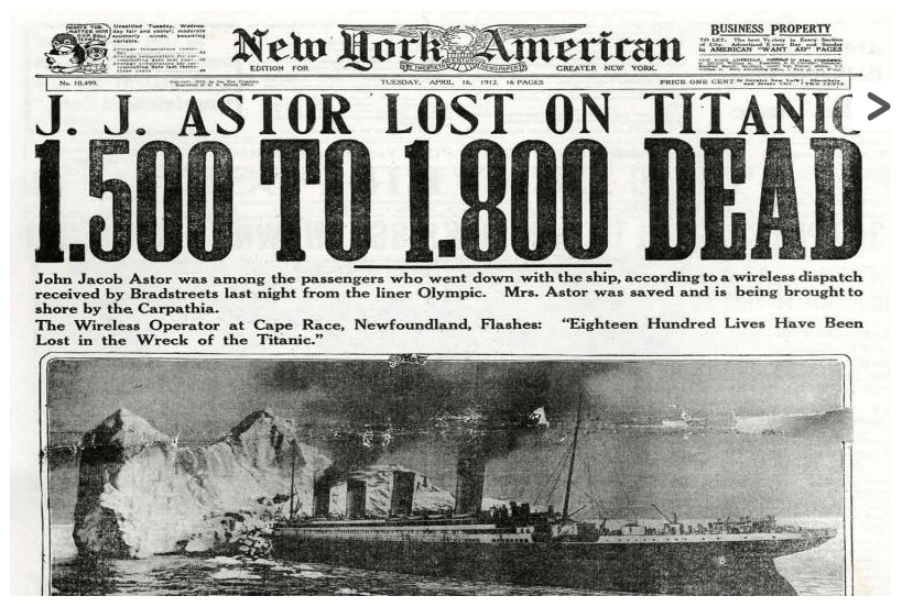 Primera-página-del-New-York-American-da-noticia-del-hundimiento-del-Titanic